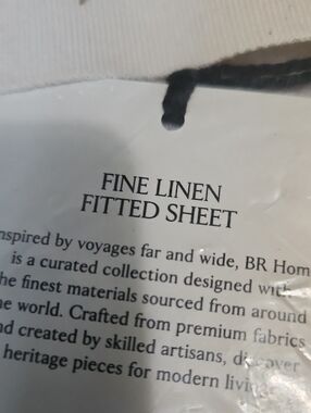 Fine Linen Fitted Sheet - Color Vapor  "Light Grey"